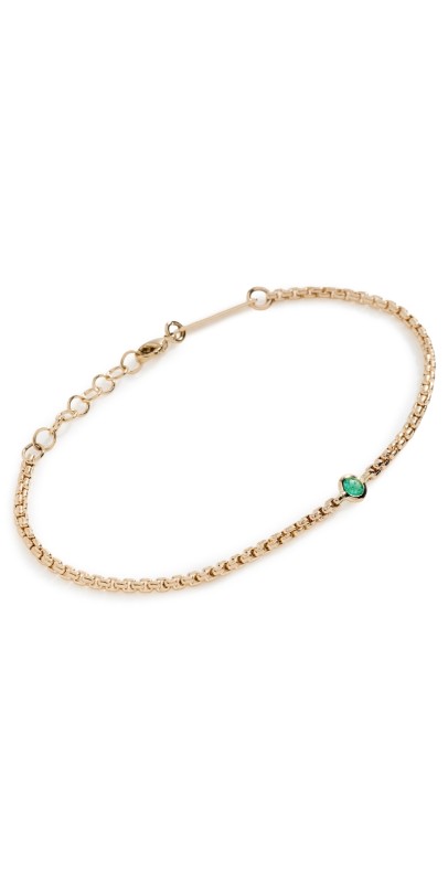 Zoe Chicco 14k Gold Floating Emerald Bracelet 14k Gold/Emerald