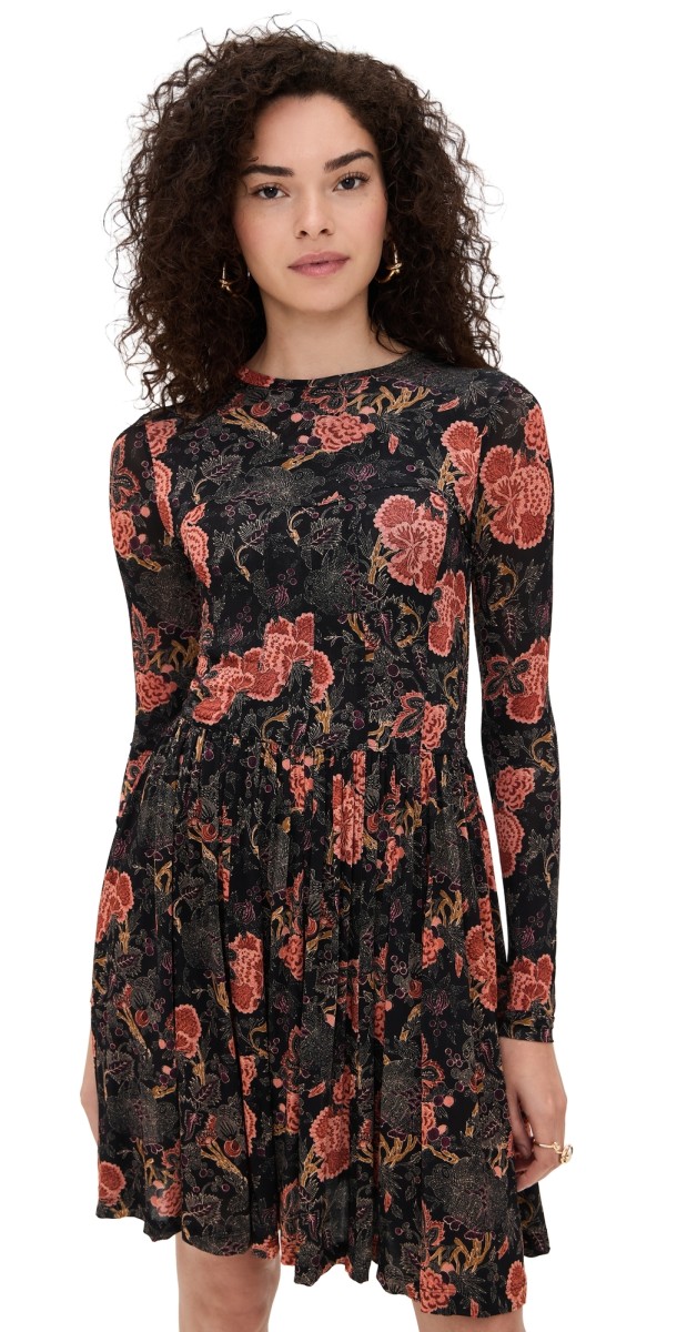 Ulla Johnson Bendetta Jersey Long Sleeve Mini Dress Night Lily