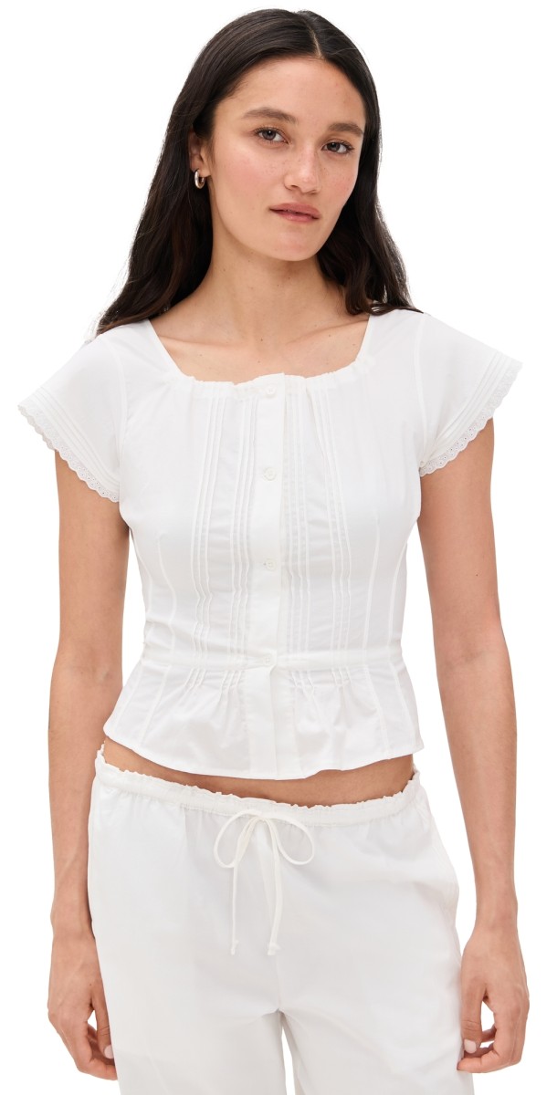 Peachy Den Renee Blouse Porcelain