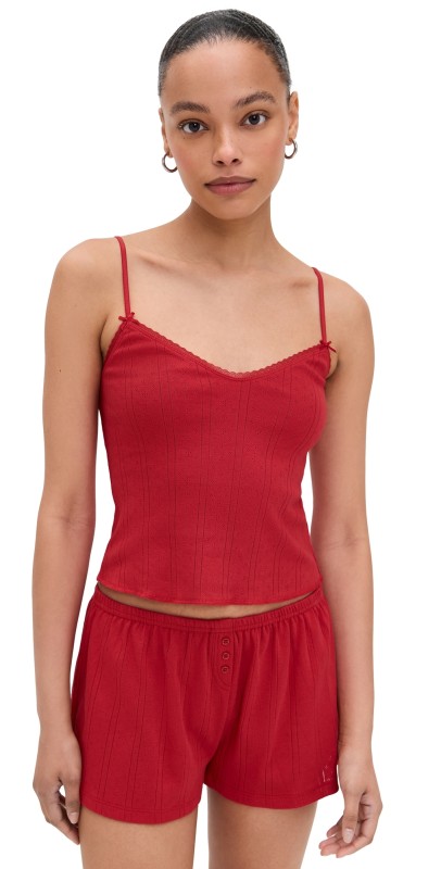 COUCOU The Long Cami Cherry Red