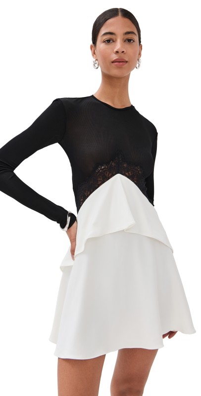 Christopher Esber Endrey Disconnect Back Mini Dress Black/ White