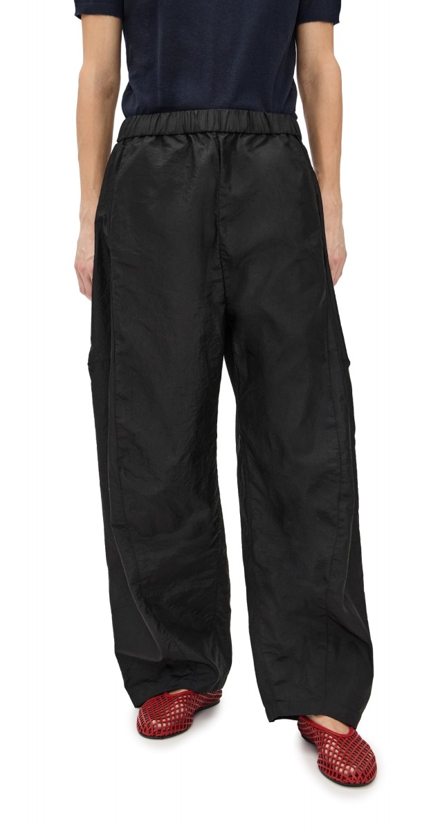 Tibi Petite Crispy Nylon Winslow Pants Black