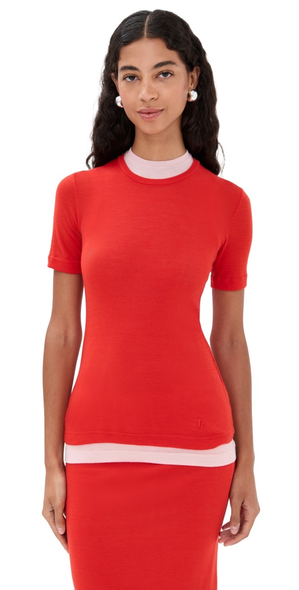 Jil Sander Double Layered Crewneck Grey/Bone
