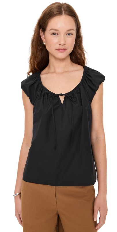 Theory Easy Tie Blouse Black