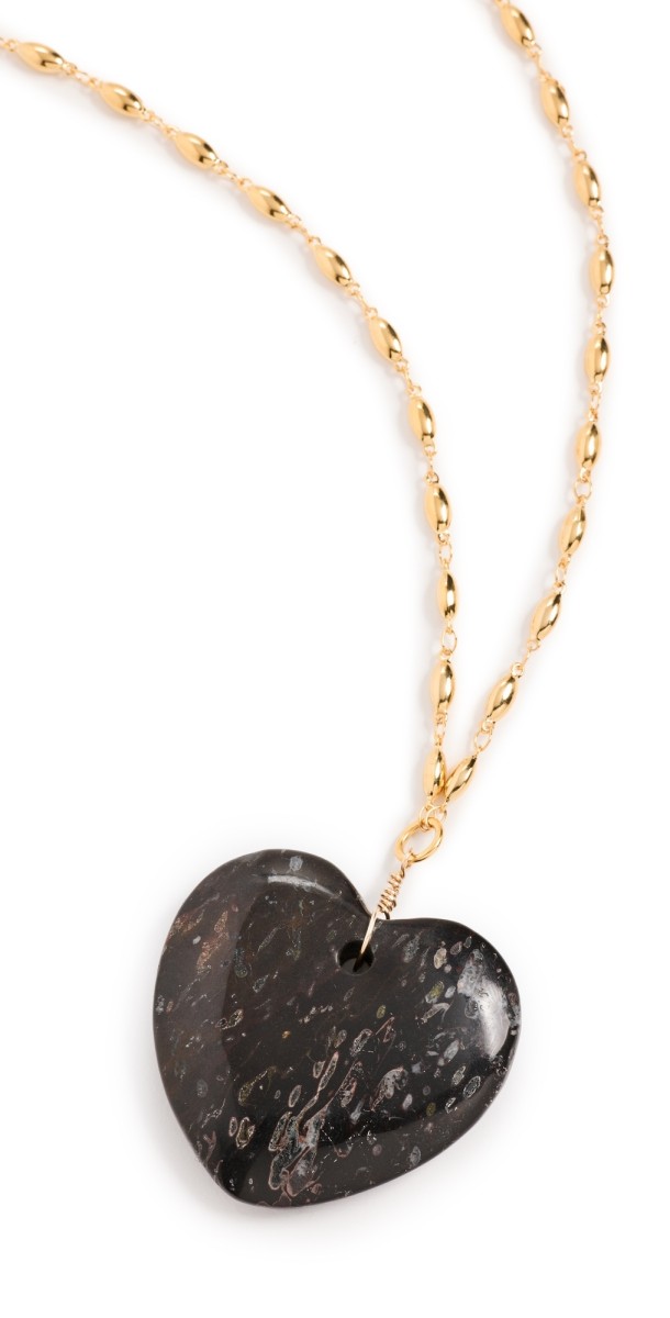 Brinker + Eliza Izzie Necklace Black Tourmal