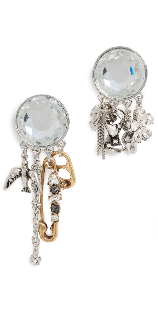 Marc Jacobs Grunge Glam Gem Earrings Gold/Silver
