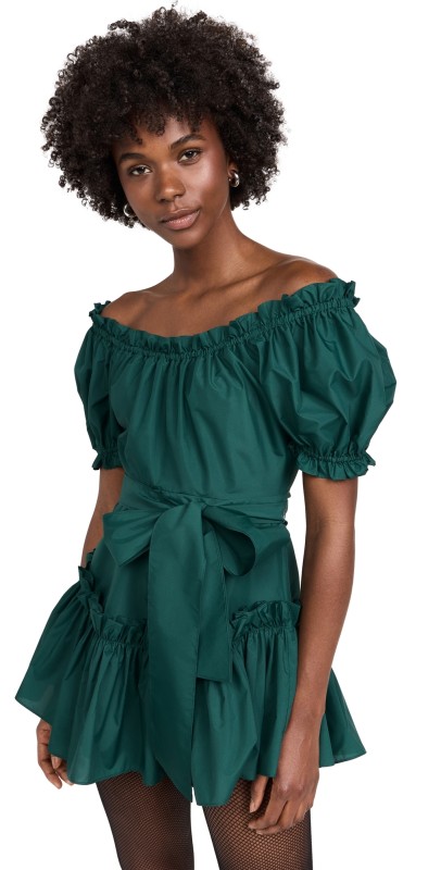 LoveShackFancy Estine Dress Green
