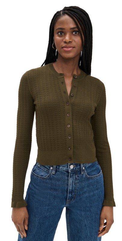 Madewell Snowy Lace Cole Cardigan Black