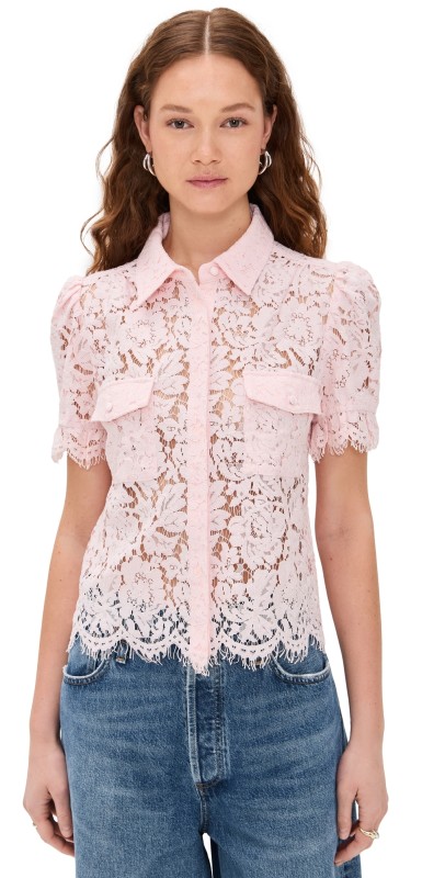 Generation Love Mina Lace Shirt Petal Pink