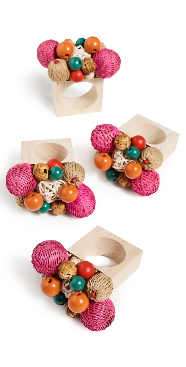 Kim Seybert Java Napkin Rings Set of 4 Mult