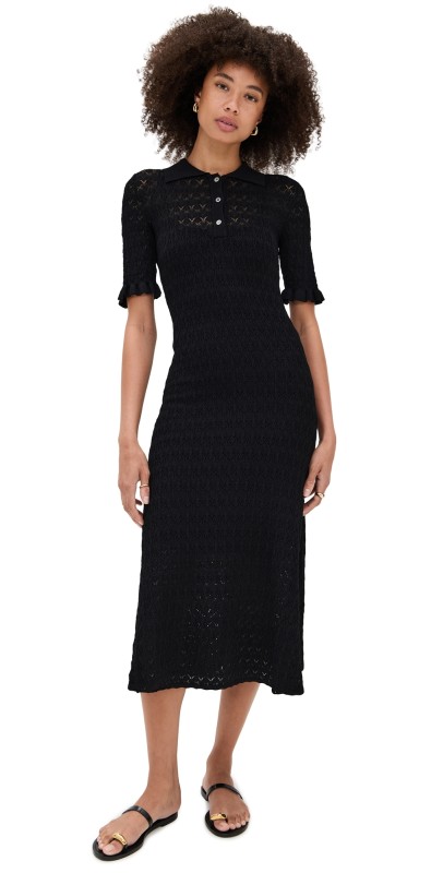 Sea Rue Knit Midi Dress Black