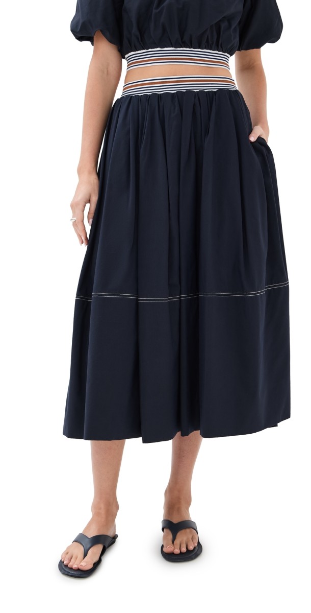 Veronica Beard Evelina Skirt Navy