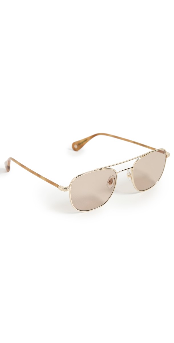 GARRETT LEIGHT Clubhouse II Sunglasses Gold-Ember Tortoise/Clay
