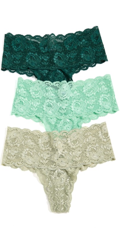 Cosabella Never Say Never Comfy Thong Pack Congo/Ghana Green/Nile Mist