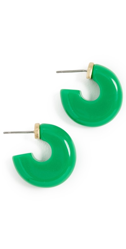 Clare V. Le Resin Hoops Emerald