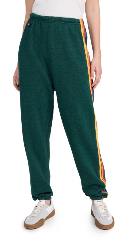 Aviator Nation 5 Stripe Sweatpants Forest