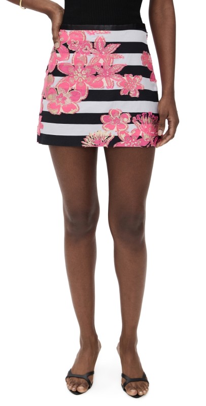Le Superbe La Piscine Mini Skirt Stripe Floral