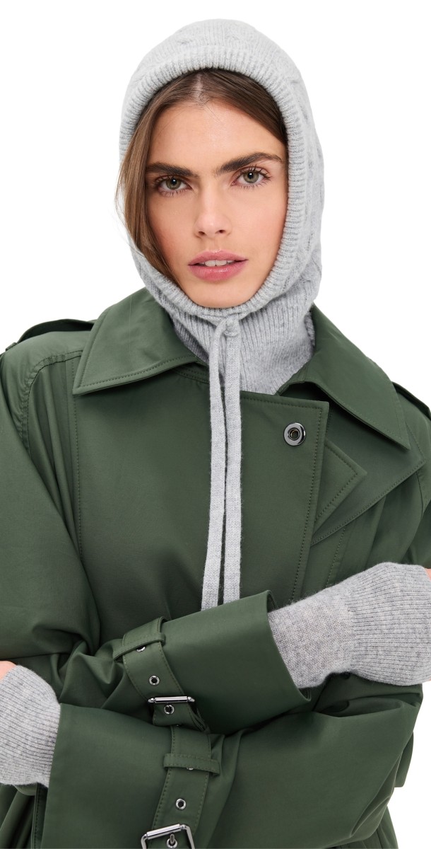 Polo Ralph Lauren Wool Cashmere Cable Hoodie Hunter Navy