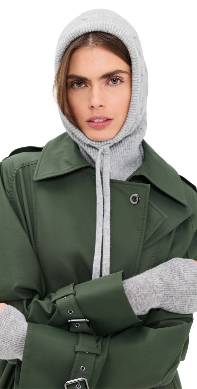 Polo Ralph Lauren Wool Cashmere Cable Hoodie Hunter Navy