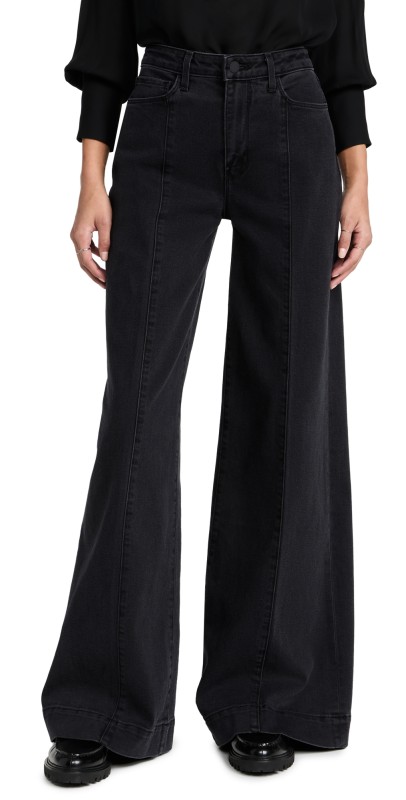 L'AGENCE Sandy High Rise Wide Leg Jeans Washed Black