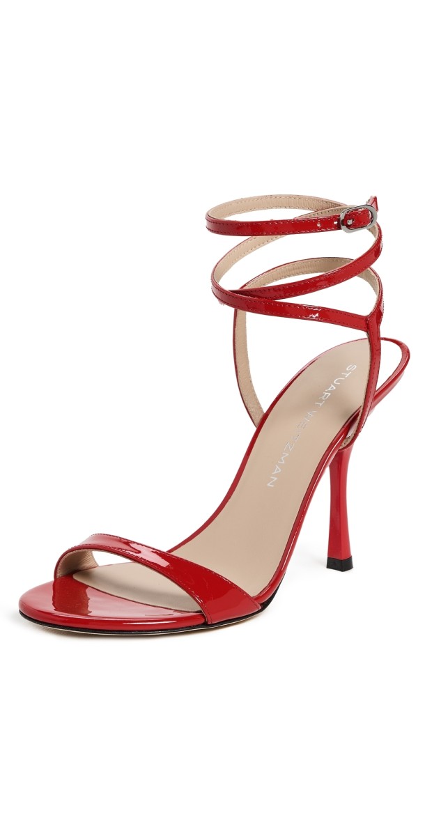 Stuart Weitzman Nudist Wrap Sandals 100mm Cherry