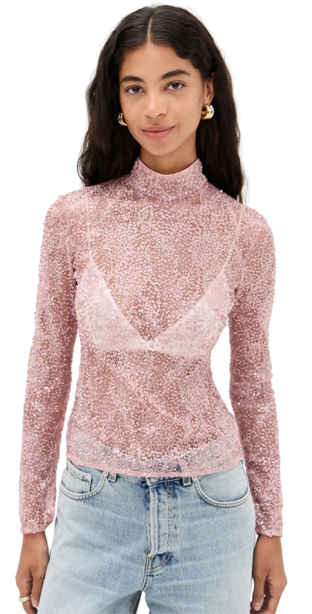 AKNVAS Bente Beaded Top Mauve