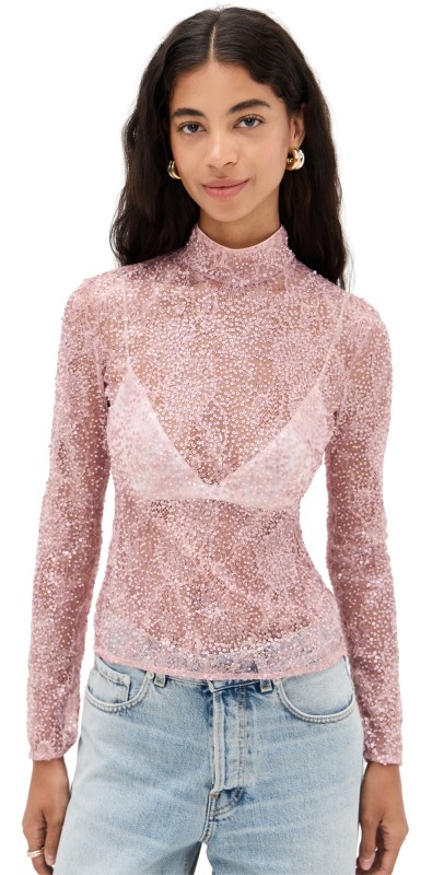 AKNVAS Bente Beaded Top Mauve