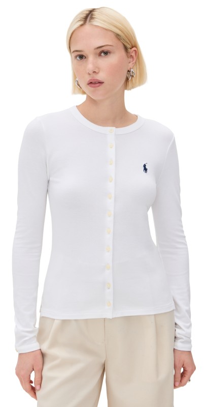 Polo Ralph Lauren Cotton Polo Cardigan White
