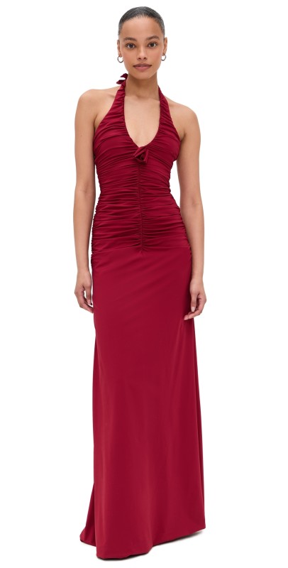 Maygel Coronel Roman Dress Carmesi
