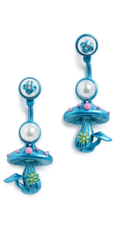 Casablanca Mushroom Earrings Blue & Gr