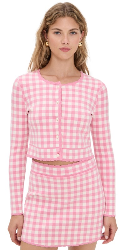 LoveShackFancy Bridgette Cardigan Pink Pearl