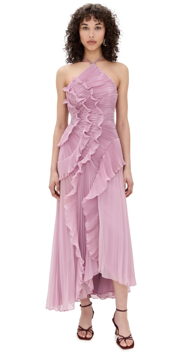 AMUR Lorelie Halter Gown Water Hyacinth