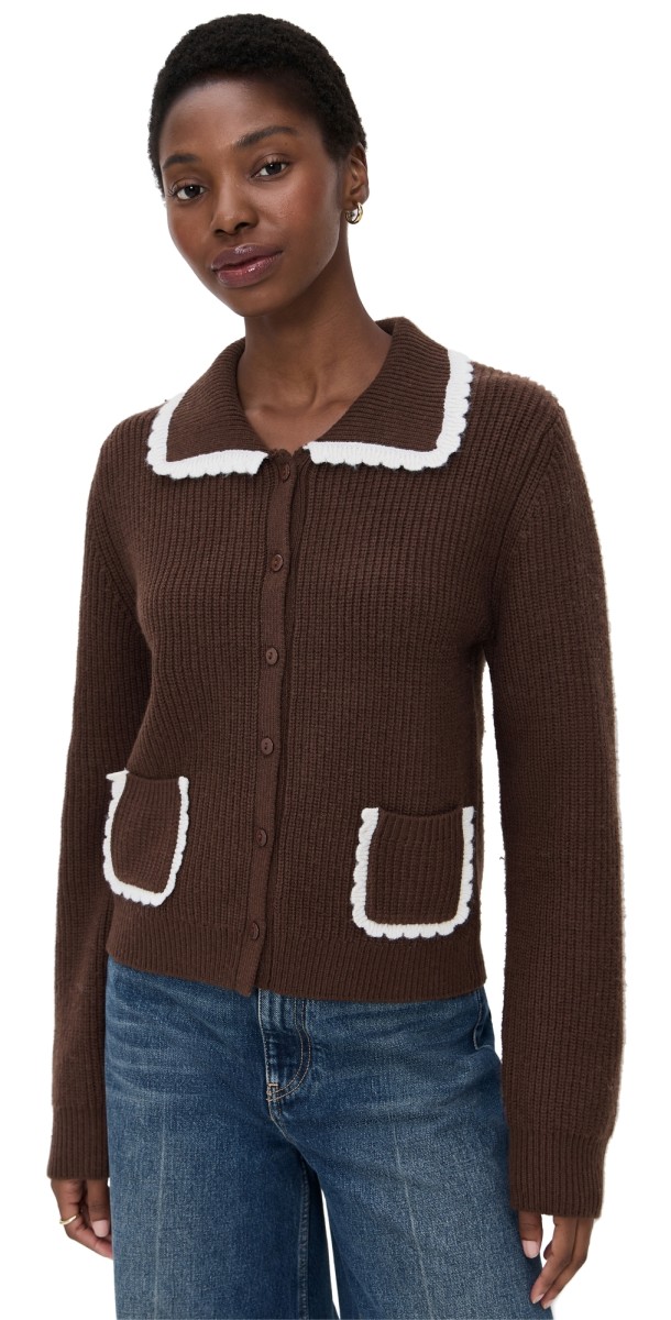WAYF Millie Cardigan Chocolate