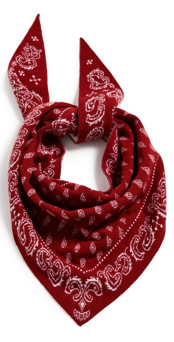Guest in Residence The Wild Rag Cashmere Scarf Ruby/Cream