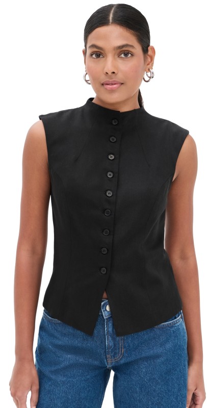Reformation Lottie Top Black