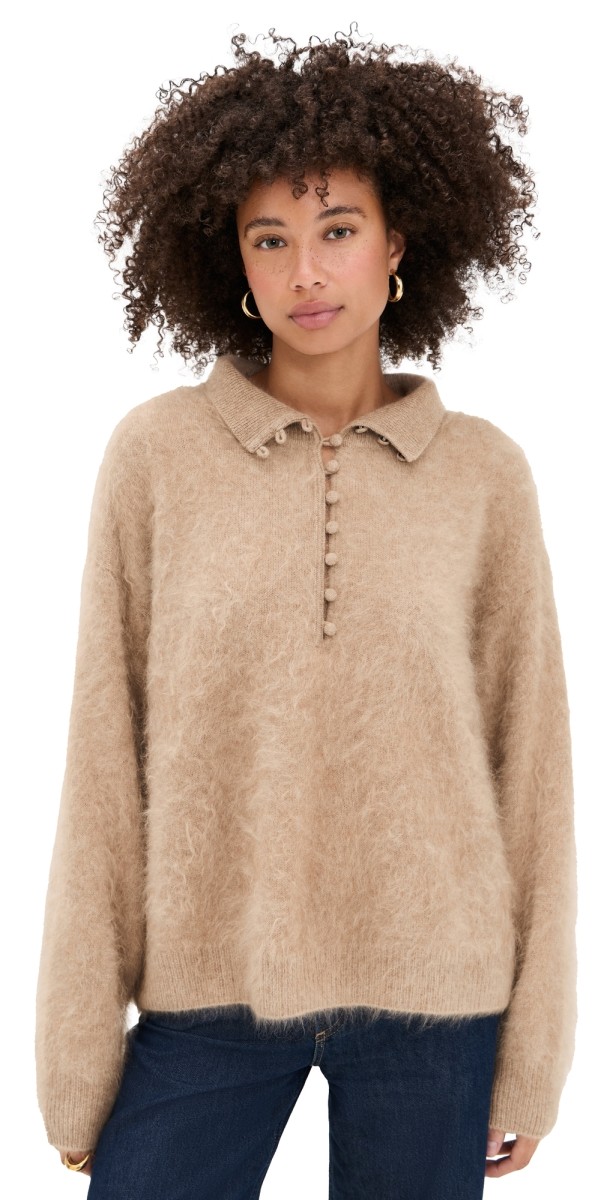 rag & bone Jada Brushed Cashmere Sweater Mink