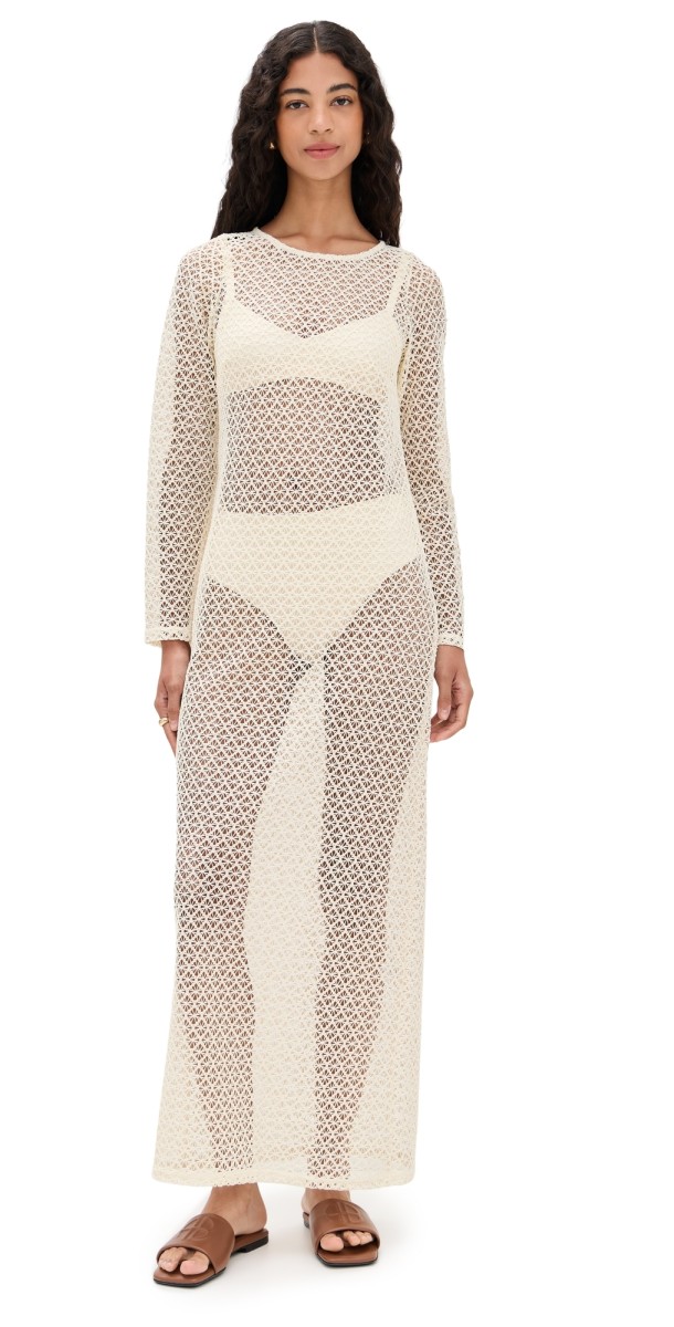 LE BOP Island Crochet Dress Black