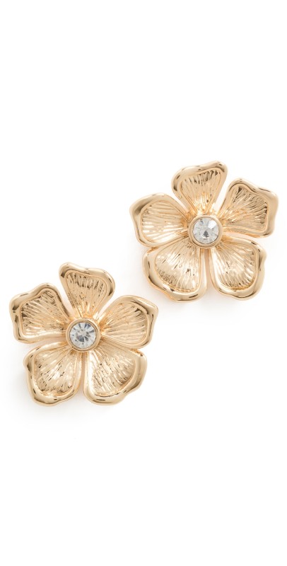 BaubleBar Baby Bloomer Earrings Clear/Gold