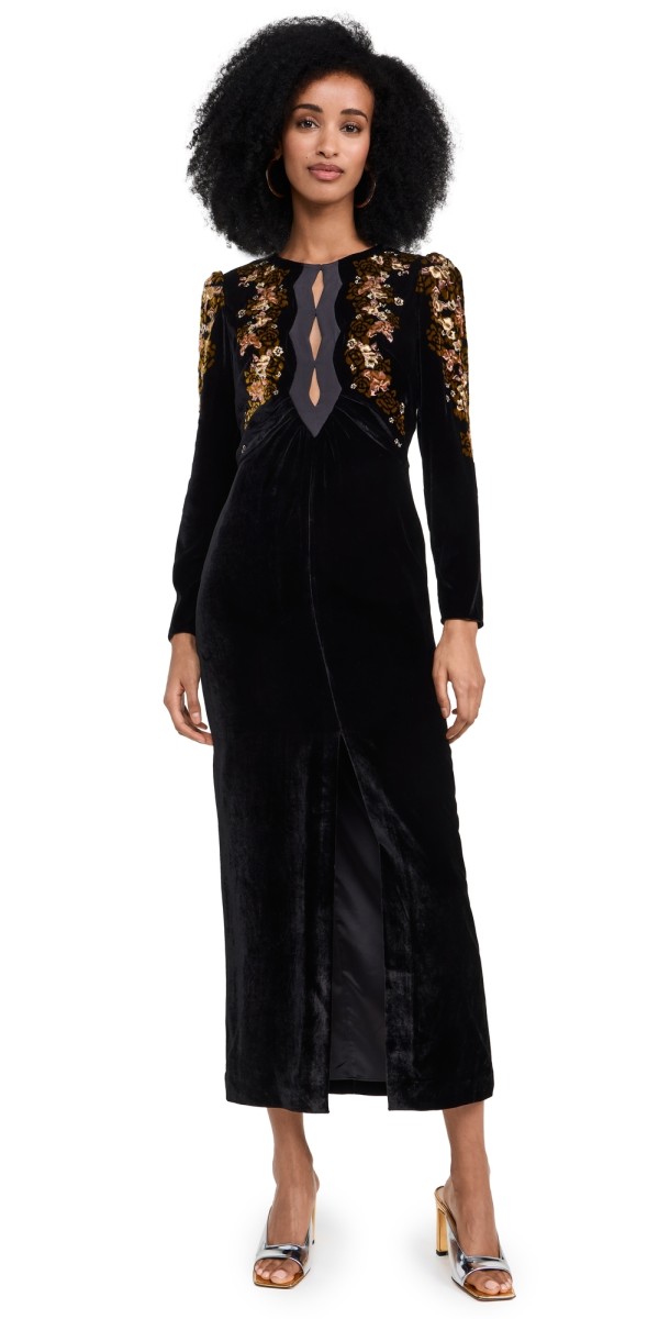 SALONI Jinx C Velvet Dress Rosaura Plmt