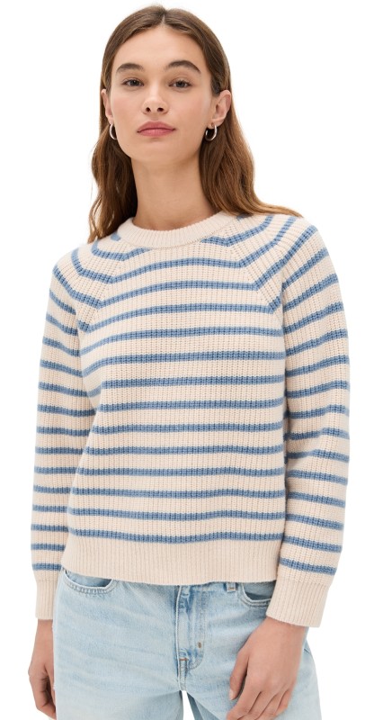 Marea Marea Sweater Ivory/Atlantic Blue Stripe