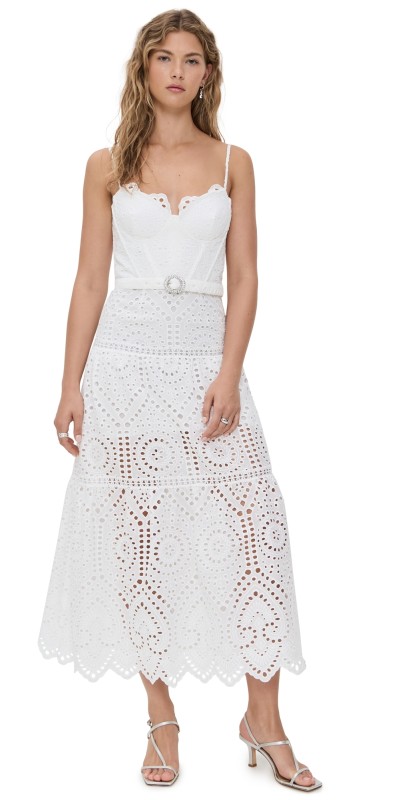 Generation Love Zuria Cotton Eyelet Maxi Dress White