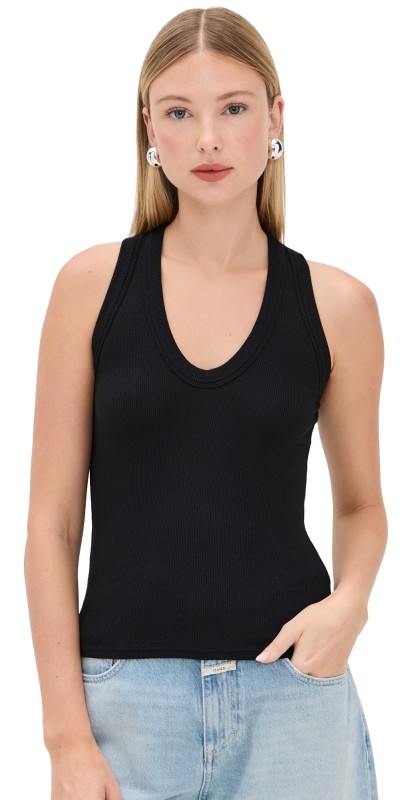 Cotton Citizen Verona U Neck Tank Jet Black