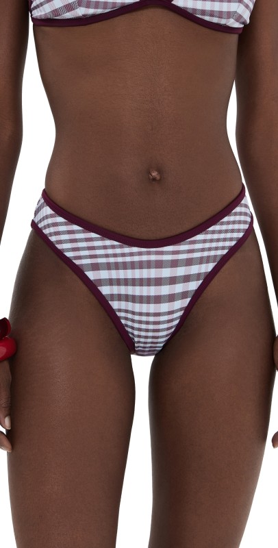 Good American Plaid Good 90s Bikini Bottoms Fig Plaid