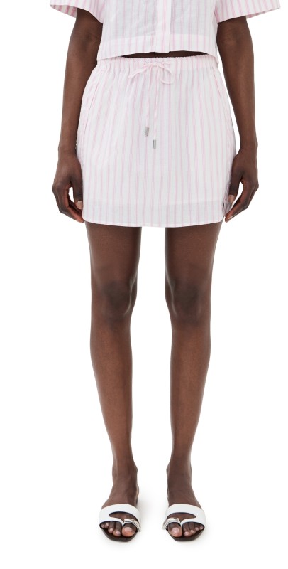 SIMKHAI Catherine Boxer Skirt Sorbet Stripe