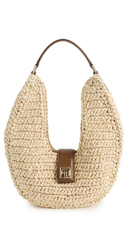 ANINE BING Lou Bag Monogram Natural With Cognac