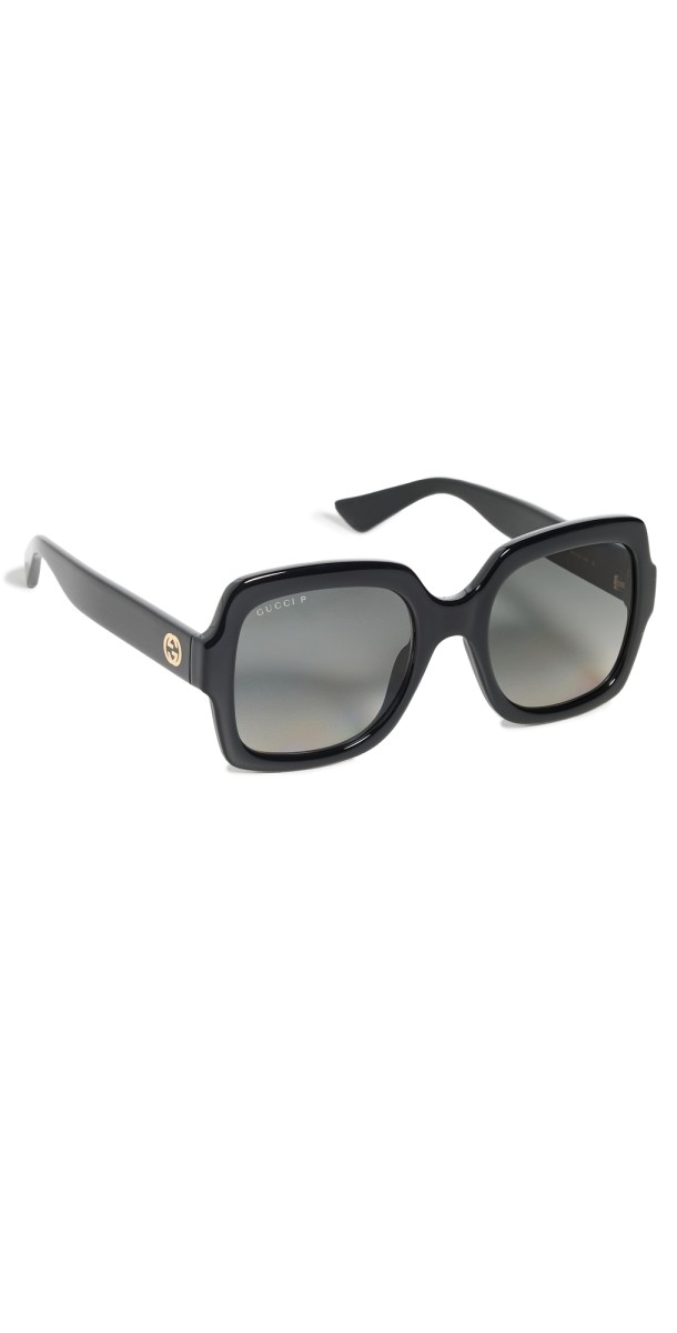 Gucci Oversized Square Sunglasses Black/Black/Grey