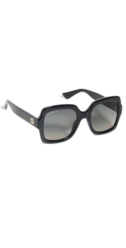 Gucci Oversized Square Sunglasses Black/Black/Grey
