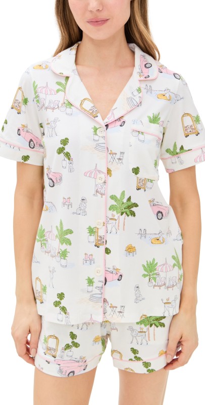 BedHead PJs Cotton Knit Short Sleeve Short Pj Set Palm Point