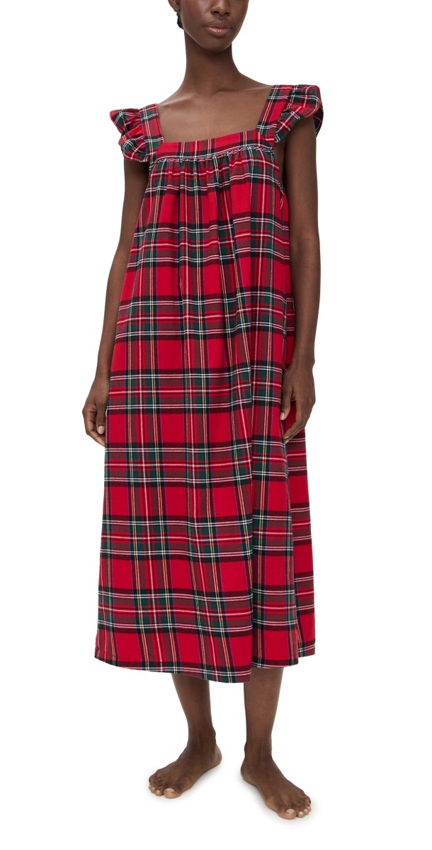 Petite Plume Brushed Twill Clara Nightgown Red