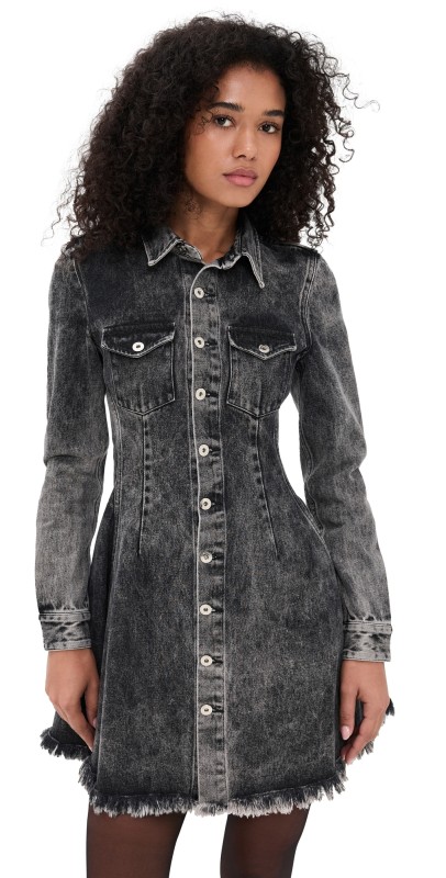 Marques'Almeida Grey Acid Wash Denim Dress Black Acid Wash